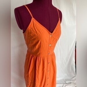 a new day Button Front V Neck Shirred Back Maxi Dress size S